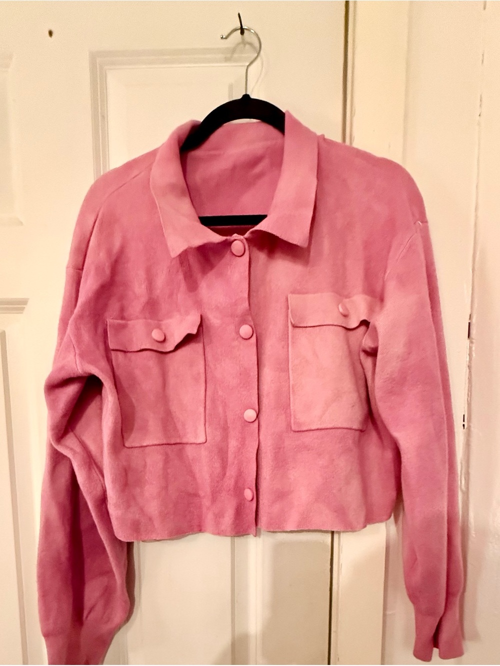 Pink Women's Button-Front Jacket